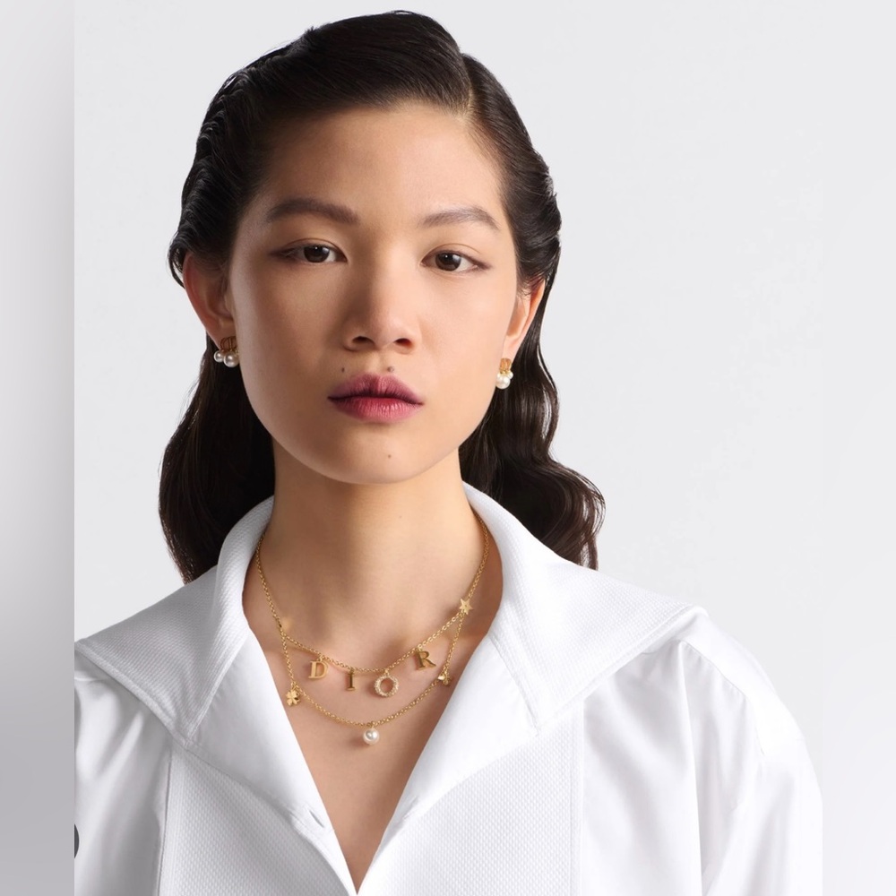 Dior Dio(R) Evolution Gold Crystal Pearl Necklace Worn Once - Picture 2 of 9